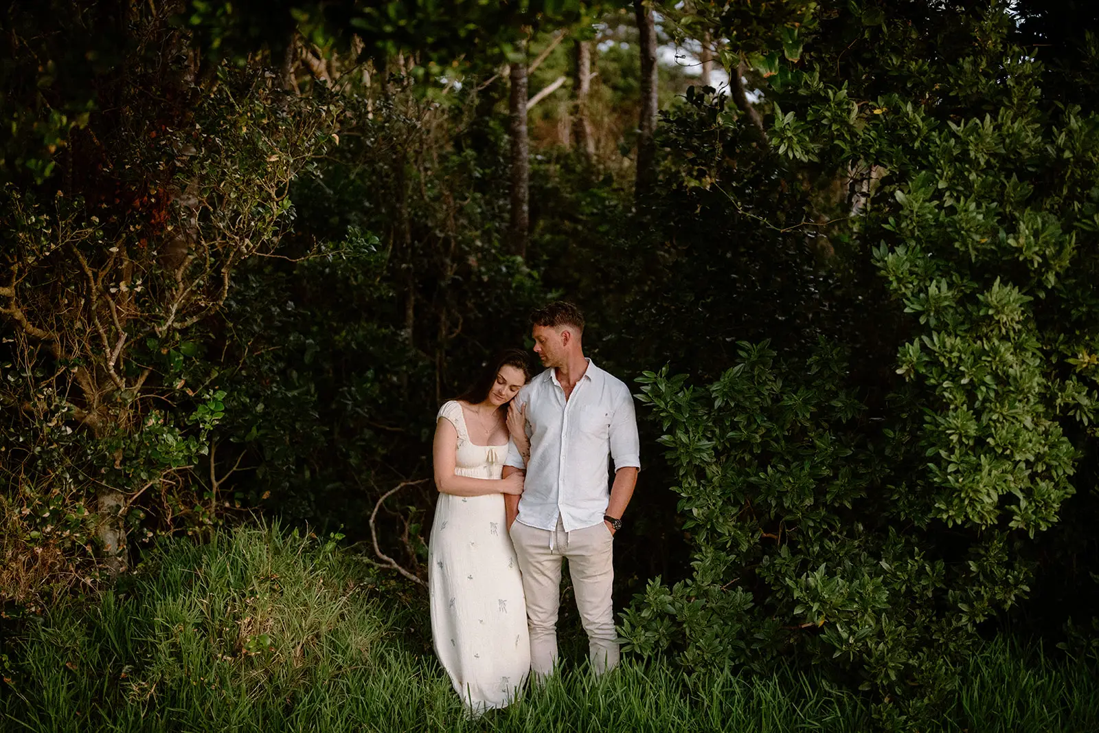 The couple kissing among the trees, Lord Howe Island